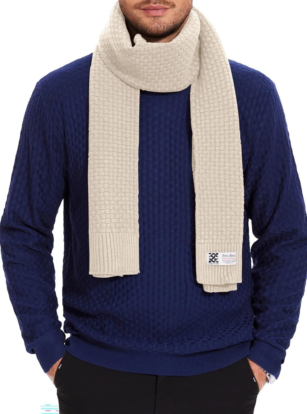 9684 Winter Scarf Soft Warm Waffle knitted Classic Fashion Cold Weather